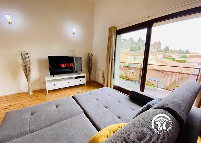 Loft Cocon Climatise - Imprenable Vue Sur Le Chateau Comtal Daire